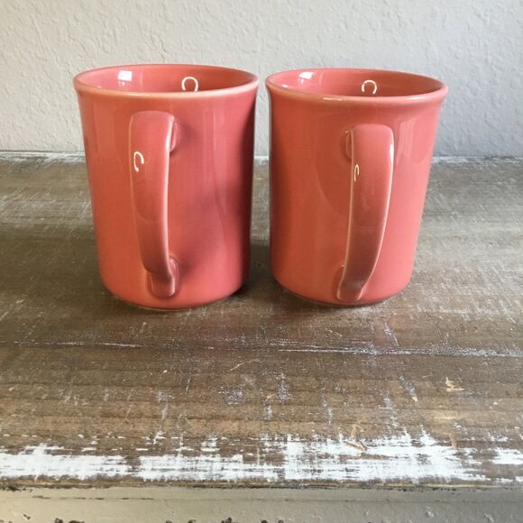 Corningware mugs set of 2 coral pink/orange collectible coffee tea cups - Picture 8 of 8
